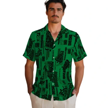 north texas mean green turtle lines green hawaiian shirts fashion forward