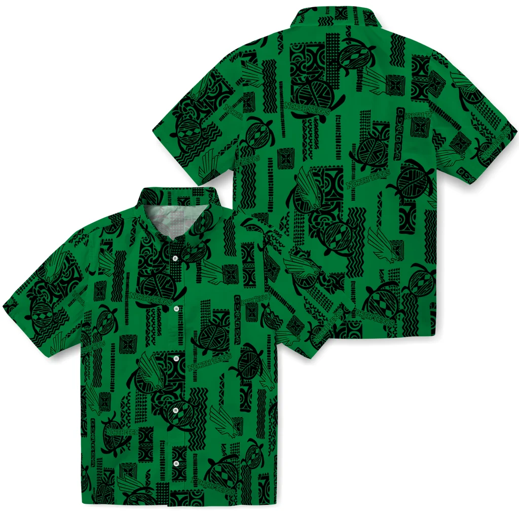 North Texas Mean Green Hawaiian Shirt - Turtle Lines north texas mean green turtle lines green hawaiian shirts high quality