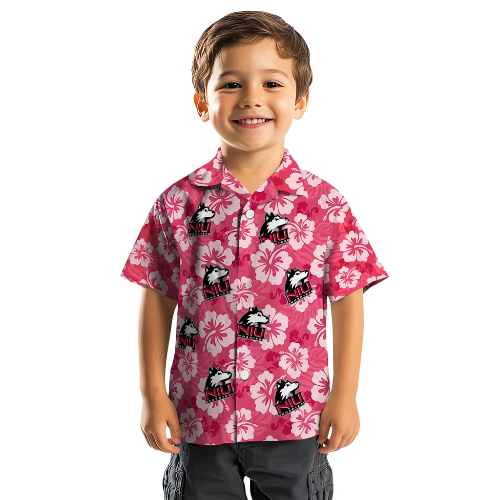 Northern Illinois Huskies Hawaiian Shirt - Hibiscus Cluster northern illinois huskies hibiscus cluster red hawaiian shirts top rated