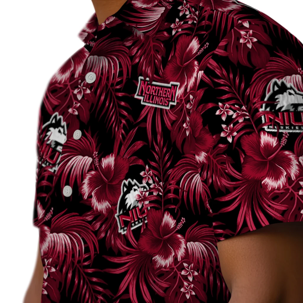Northern Illinois Huskies Hawaiian Shirt - Hibiscus Exotic northern illinois huskies hibiscus exotic red hawaiian shirts trendy