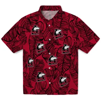 northern illinois huskies leaf outline red hawaiian shirts best selling