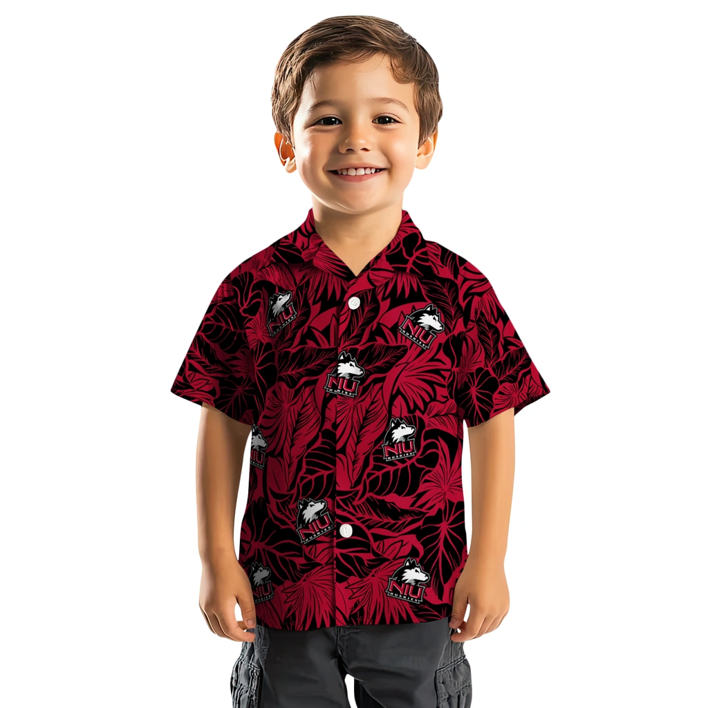 Northern Illinois Huskies Hawaiian Shirt - Monstera Layer northern illinois huskies monstera layer red hawaiian shirts top rated