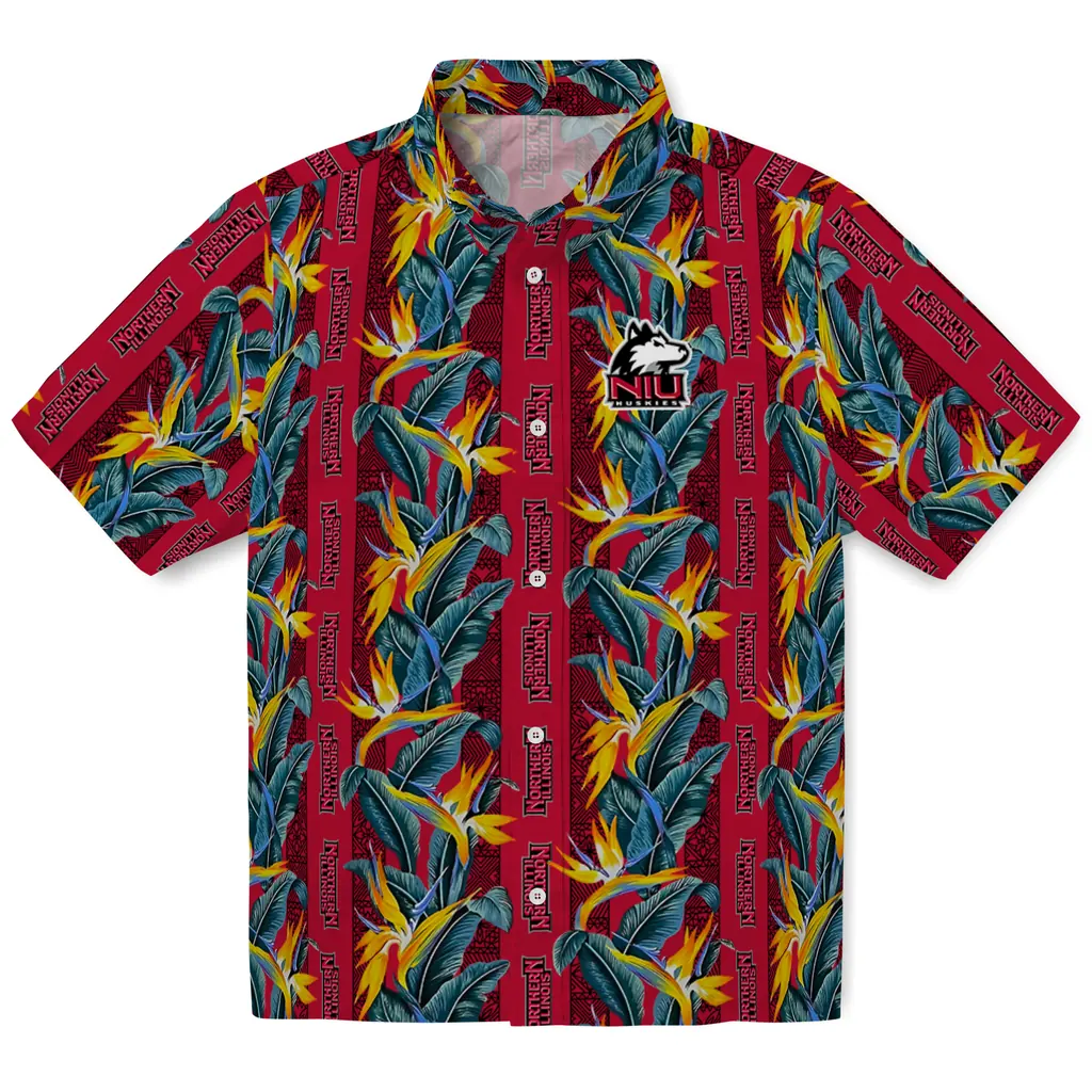 Northern Illinois Huskies Hawaiian Shirt - Paradise Vines northern illinois huskies paradise vines red hawaiian shirts best selling