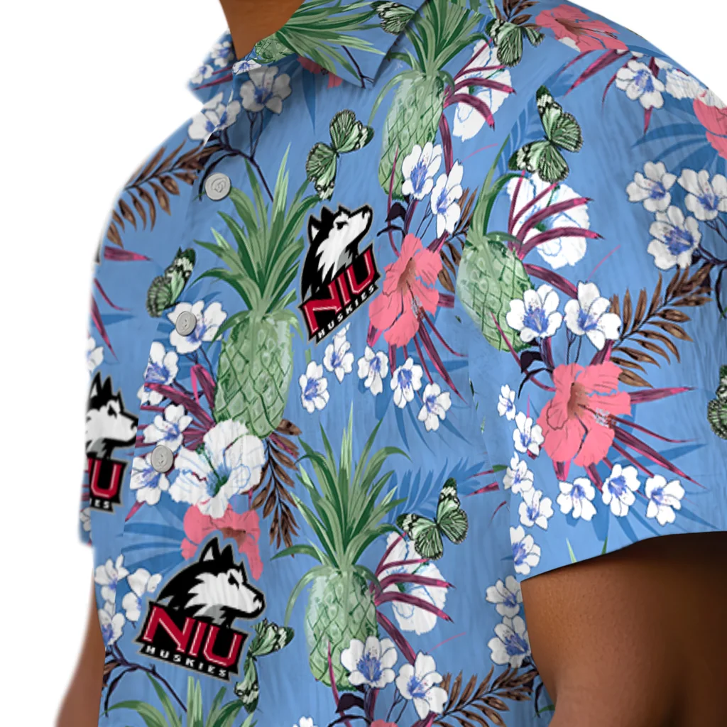 Northern Illinois Huskies Hawaiian Shirt - Pineapple Bouquet northern illinois huskies pineapple bouquet best sky blue hawaiian shirts trendy