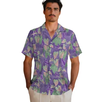 northwestern wildcats anthurium overlay purple hawaiian shirts fashion forward