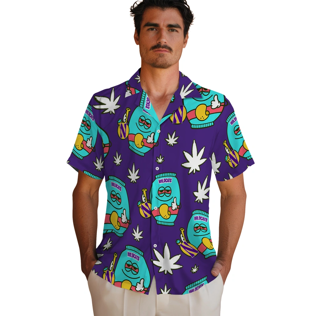 Northwestern Wildcats Hawaiian Shirt - Chill Vibe northwestern wildcats bong smile purple hawaiian shirts fashion forward