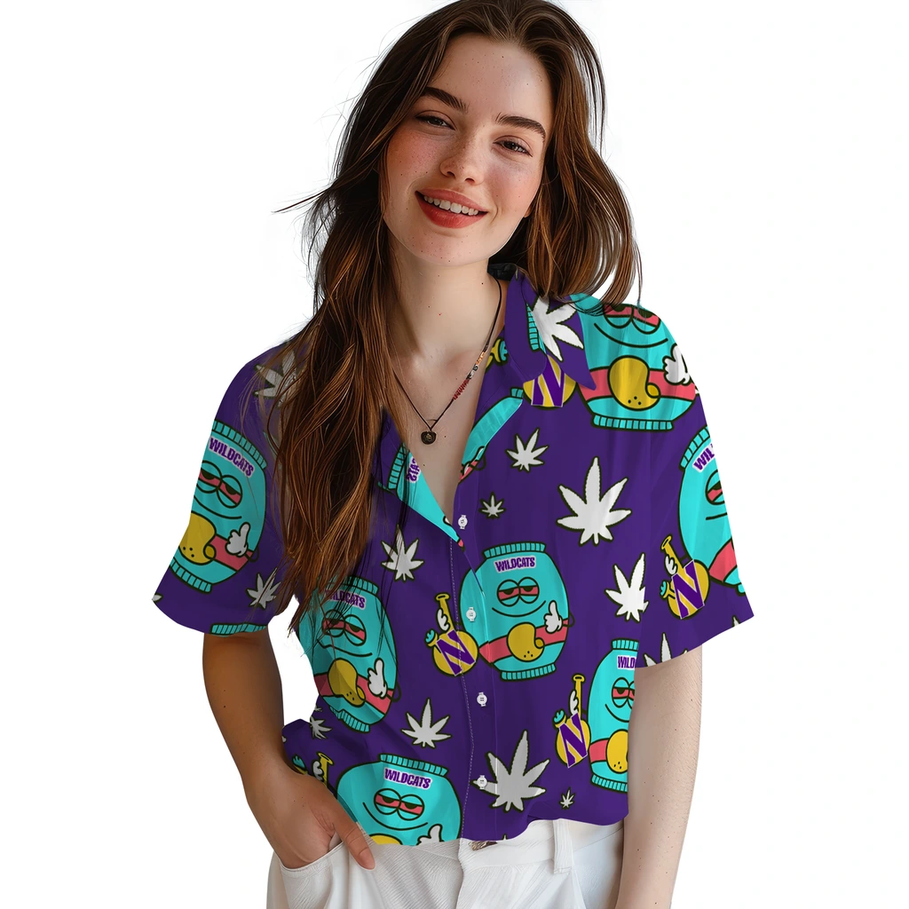 Northwestern Wildcats Hawaiian Shirt - Chill Vibe northwestern wildcats bong smile purple hawaiian shirts latest model