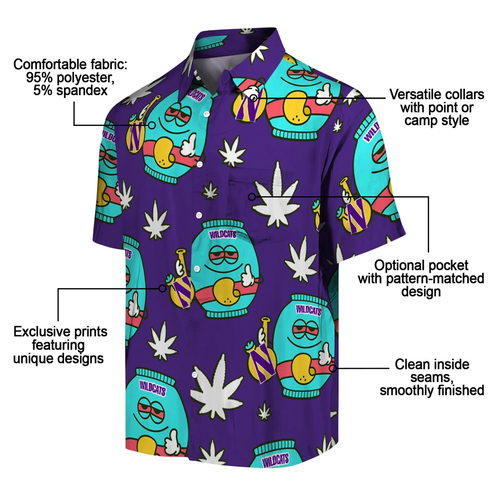 Northwestern Wildcats Hawaiian Shirt - Chill Vibe northwestern wildcats bong smile purple hawaiian shirts new arrival