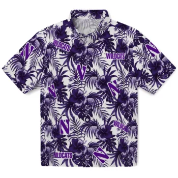 northwestern wildcats hibiscus exotic purple hawaiian shirts best selling