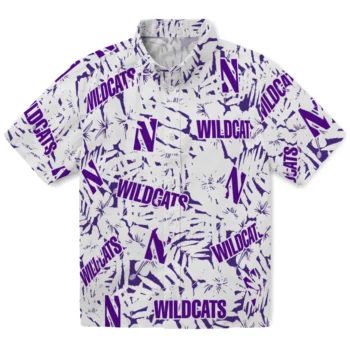 northwestern wildcats hibiscus overlay hawaiian shirts best selling