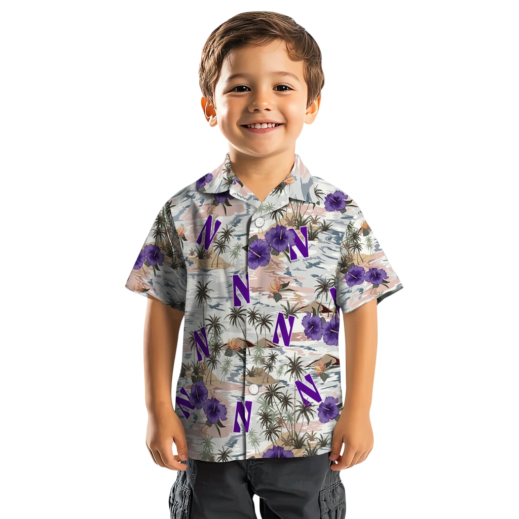Northwestern Wildcats Hawaiian Shirt - Hibiscus Seaside northwestern wildcats hibiscus seaside white hawaiian shirts top rated