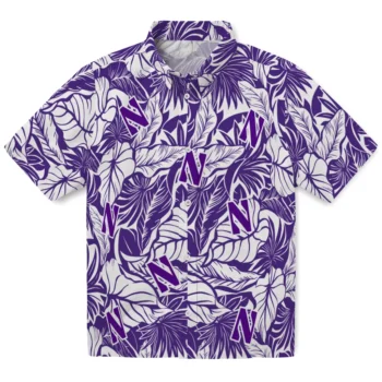northwestern wildcats monstera layer purple hawaiian shirts best selling