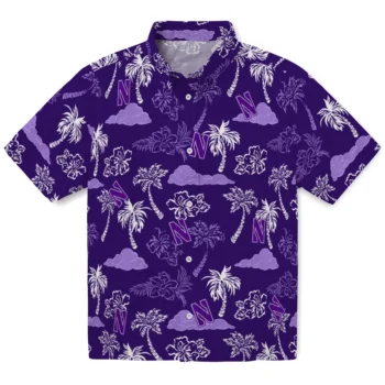 northwestern wildcats palm and clouds purple hawaiian shirts best selling