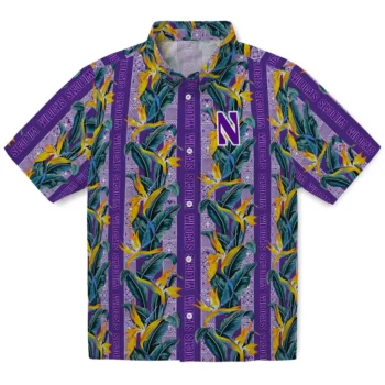 northwestern wildcats paradise vines purple hawaiian shirts best selling