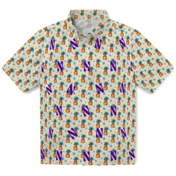 northwestern wildcats pineapple delight beige hawaiian shirts best selling