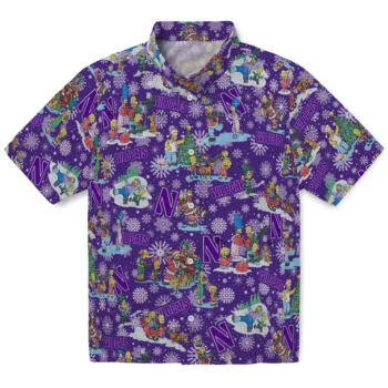 northwestern wildcats simpsons christmas purple hawaiian shirts best selling