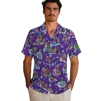 northwestern wildcats simpsons christmas purple hawaiian shirts fashion forward
