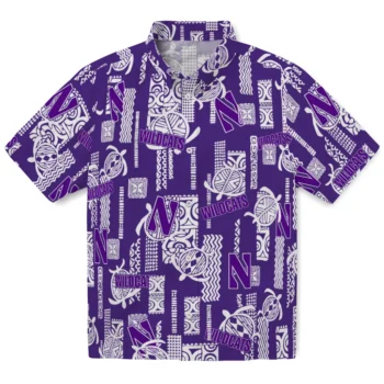 northwestern wildcats turtle lines purple hawaiian shirts best selling