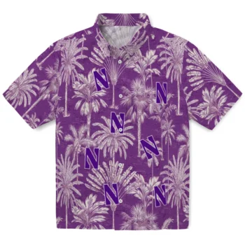 northwestern wildcats palm shadows purple hawaiian shirts best selling