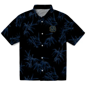 notre dame fighting irish bamboo branches navy black hawaiian shirts best selling
