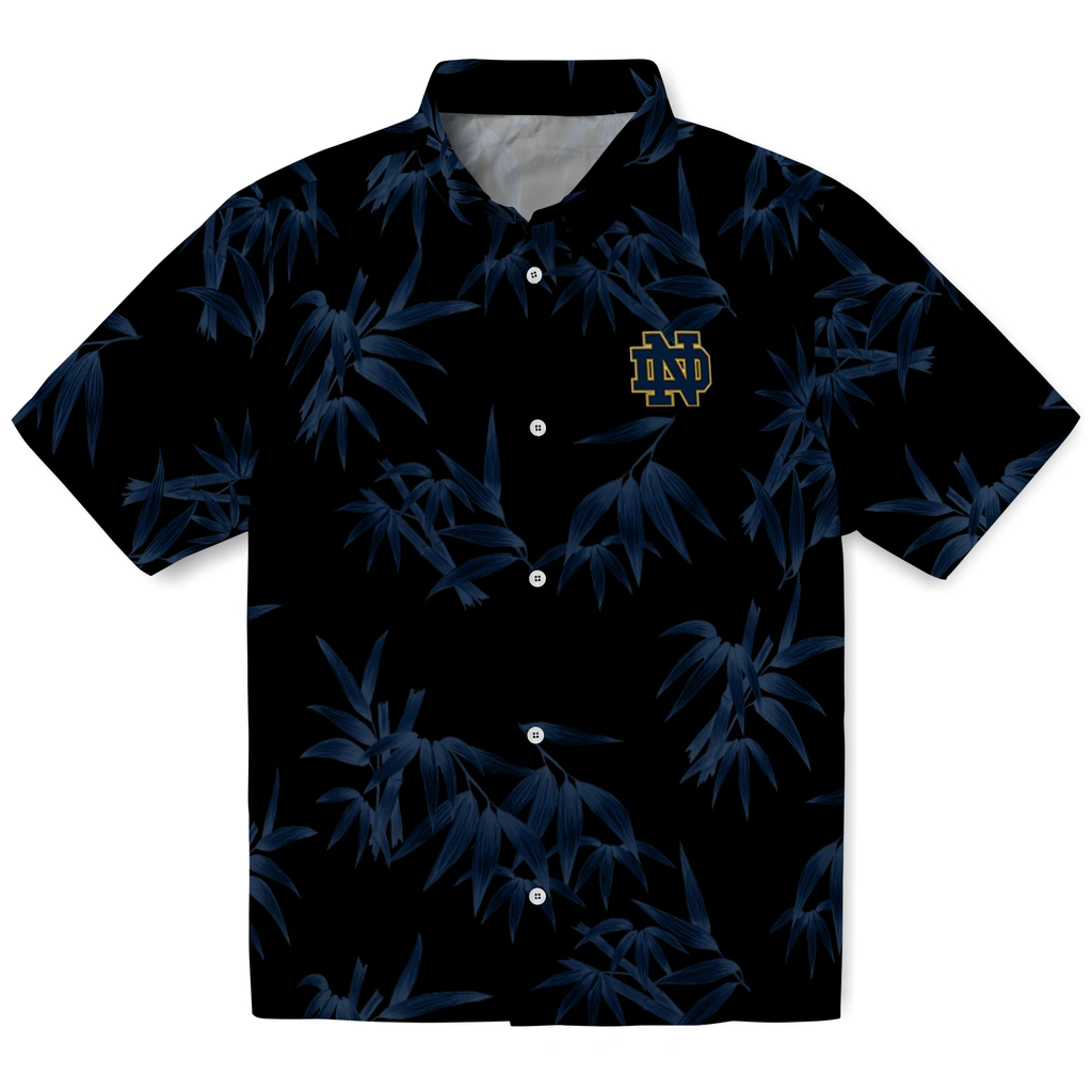 Notre Dame Fighting Irish Hawaiian Shirt - Bamboo Branches notre dame fighting irish bamboo branches navy black hawaiian shirts best selling