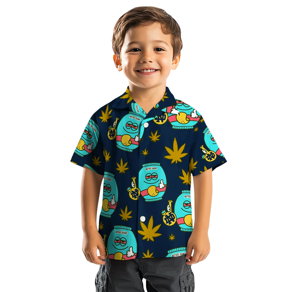 Notre Dame Fighting Irish Hawaiian Shirt - Chill Vibe notre dame fighting irish bong smile navy hawaiian shirts top rated