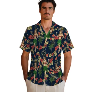 notre dame fighting irish hawaiian girls design navy hawaiian shirts fashion forward
