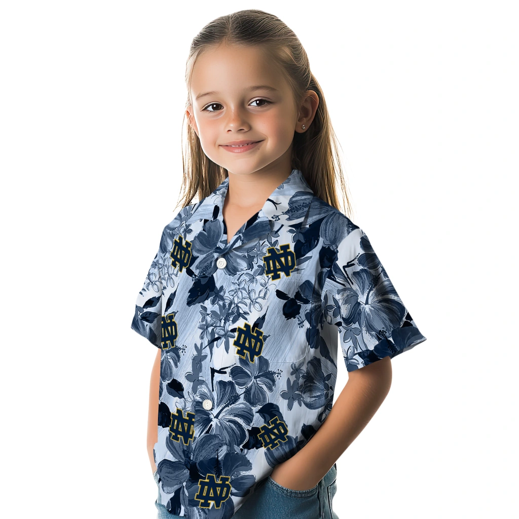 Notre Dame Fighting Irish Hawaiian Shirt - Hibiscus Arrangement notre dame fighting irish hibiscus arrangement navy hawaiian shirts premium grade