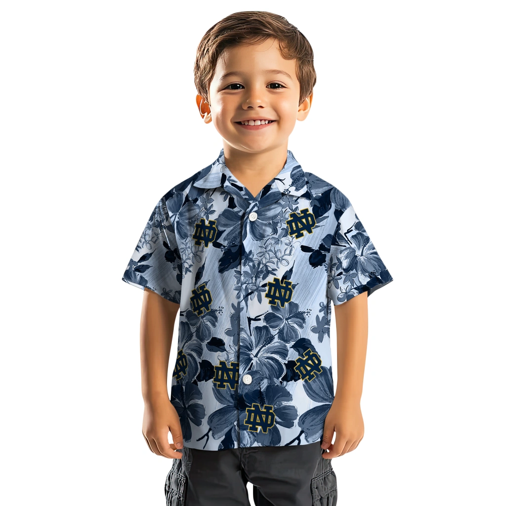 Notre Dame Fighting Irish Hawaiian Shirt - Hibiscus Arrangement notre dame fighting irish hibiscus arrangement navy hawaiian shirts top rated