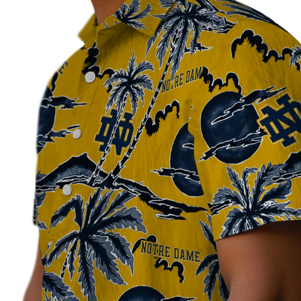 Notre Dame Fighting Irish Hawaiian Shirt - Palm Sunset notre dame fighting irish palm sunset hawaiian shirts trendy