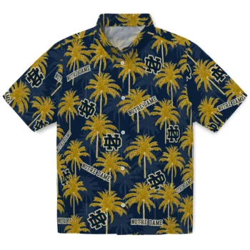 notre dame fighting irish palm grove navy hawaiian shirts best selling