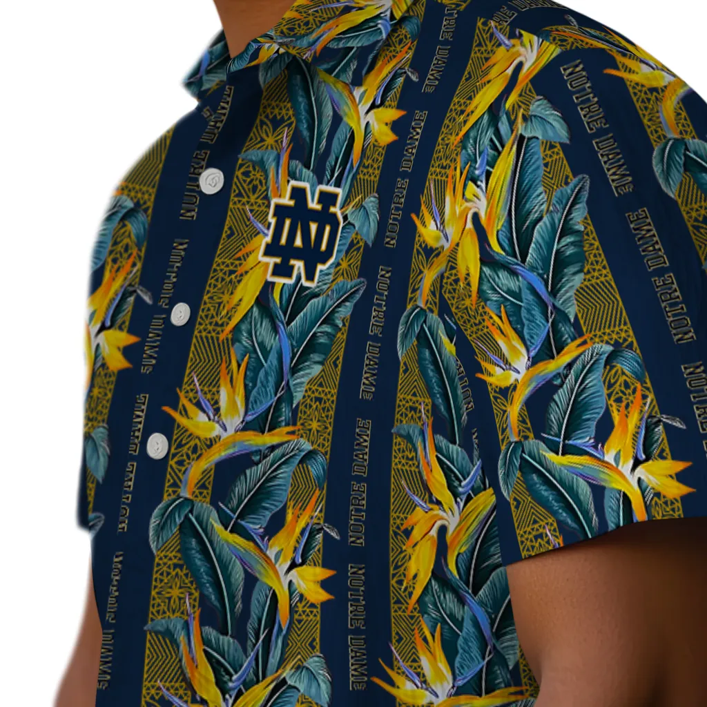 Notre Dame Fighting Irish Hawaiian Shirt - Paradise Vines notre dame fighting irish paradise vines navy hawaiian shirts trendy