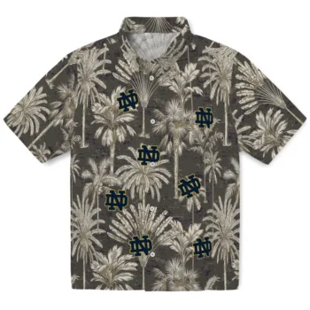 notre dame fighting irish palm shadows navy hawaiian shirts best selling