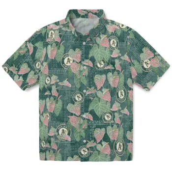 oakland athletics anthurium overlay green hawaiian shirts best selling