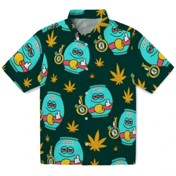 oakland athletics bong smile green hawaiian shirts best selling