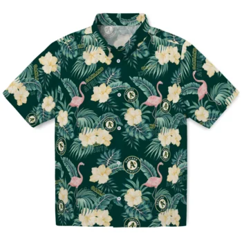 oakland athletics flamingo palms green hawaiian shirts best selling