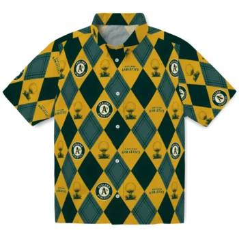 oakland athletics balloon plaid green hawaiian shirts best selling