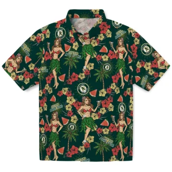 oakland athletics hawaiian girls design green hawaiian shirts best selling