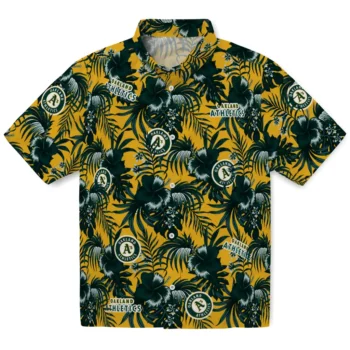 oakland athletics hibiscus exotic green hawaiian shirts best selling