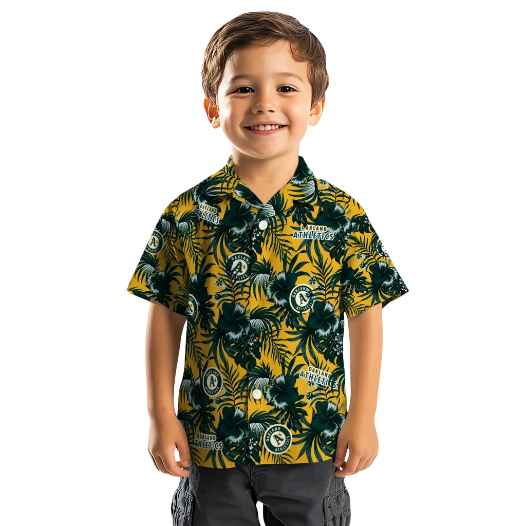 Oakland Athletics Hawaiian Shirt - Hibiscus Exotic oakland athletics hibiscus exotic green hawaiian shirts top rated