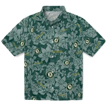 oakland athletics hibiscus oasis green hawaiian shirts best selling