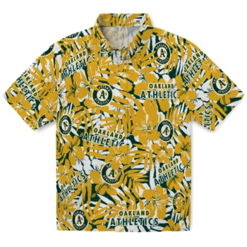 oakland athletics hibiscus overlay hawaiian shirts best selling
