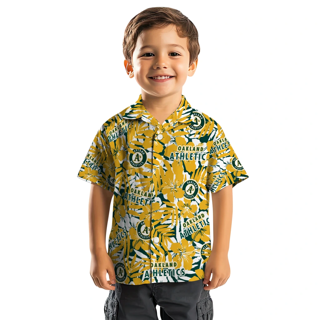 Oakland Athletics Hawaiian Shirt - Hibiscus Overlay oakland athletics hibiscus overlay hawaiian shirts top rated