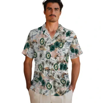 oakland athletics hibiscus seaside white hawaiian shirts fashion forward