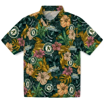 oakland athletics tiki jungle green hawaiian shirts best selling