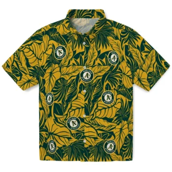oakland athletics monstera layer green hawaiian shirts best selling