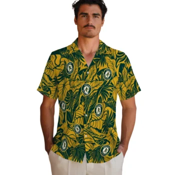 oakland athletics monstera layer green hawaiian shirts fashion forward
