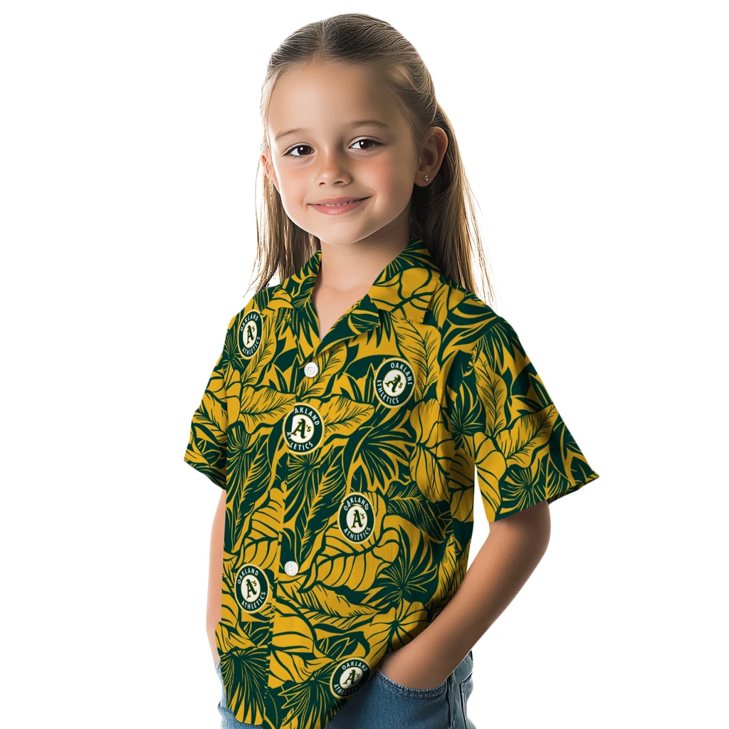 Oakland Athletics Hawaiian Shirt - Monstera Layer oakland athletics monstera layer green hawaiian shirts premium grade