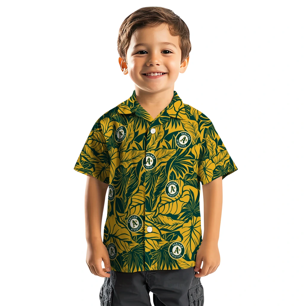 Oakland Athletics Hawaiian Shirt - Monstera Layer oakland athletics monstera layer green hawaiian shirts top rated