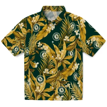 oakland athletics palm leaves green hawaiian shirts best selling